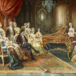 High society listening to music